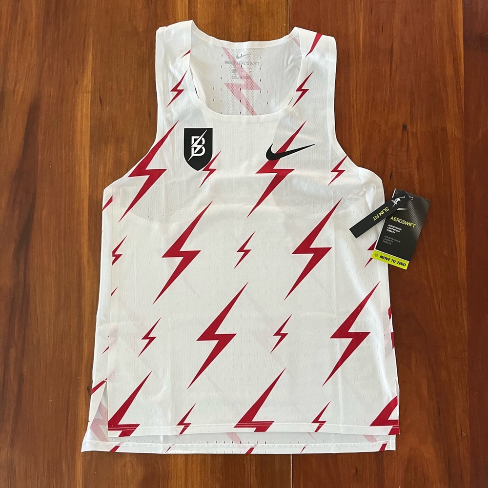 NWT Nike Bowerman Track Club Aeroswift Men's Singlet - White Small Brand NEW